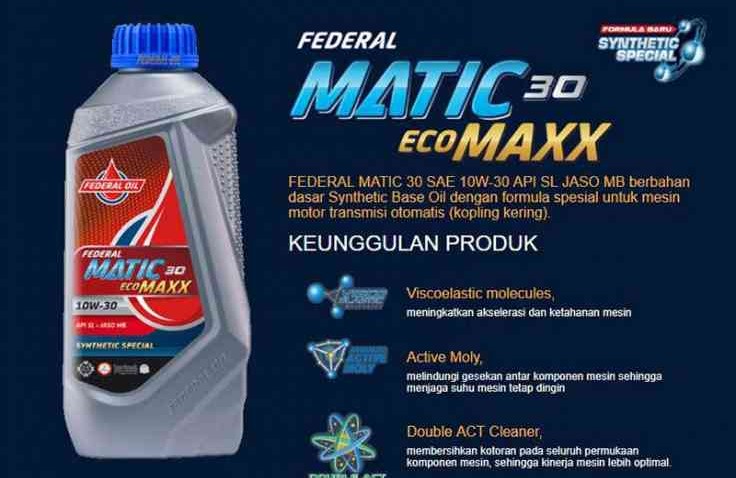Federal Matic Ecomaxx 30 Oli Spesial Motor Matik Honda